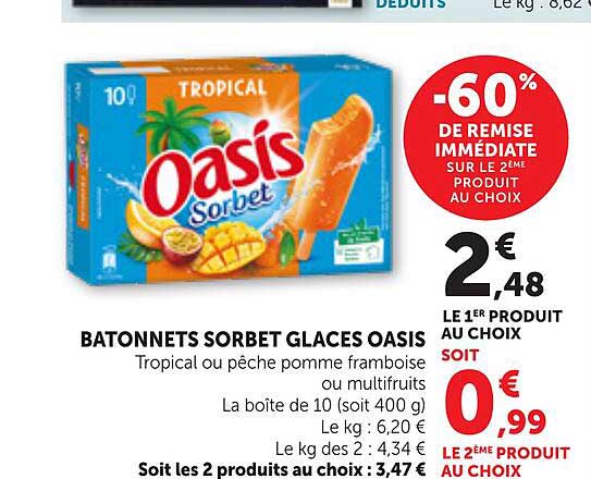 BATONNETS SORBET GLACES OASIS