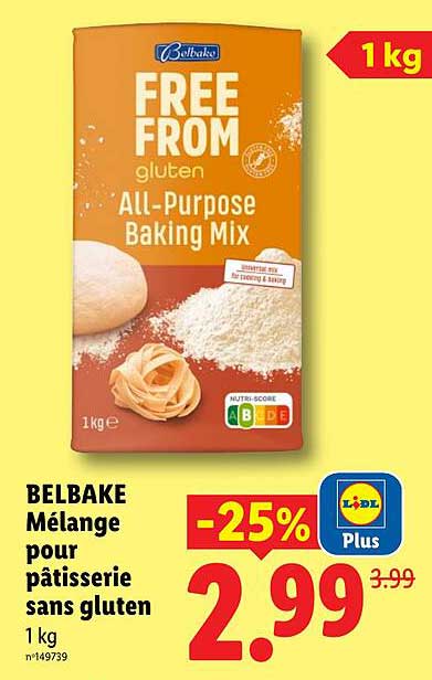 BELBAKE Mélange pour pâtisserie sans gluten 1 kg