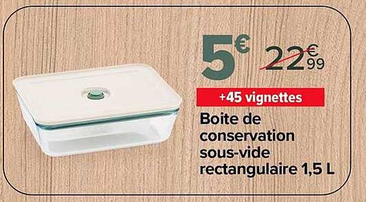 Boite de conservation sous-vide rectangulaire 1,5 L