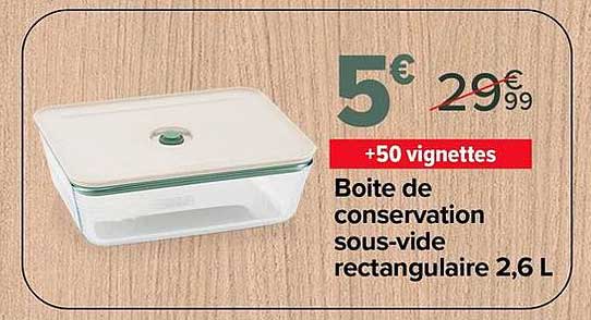 Boite de conservation sous-vide rectangulaire 2,6 L