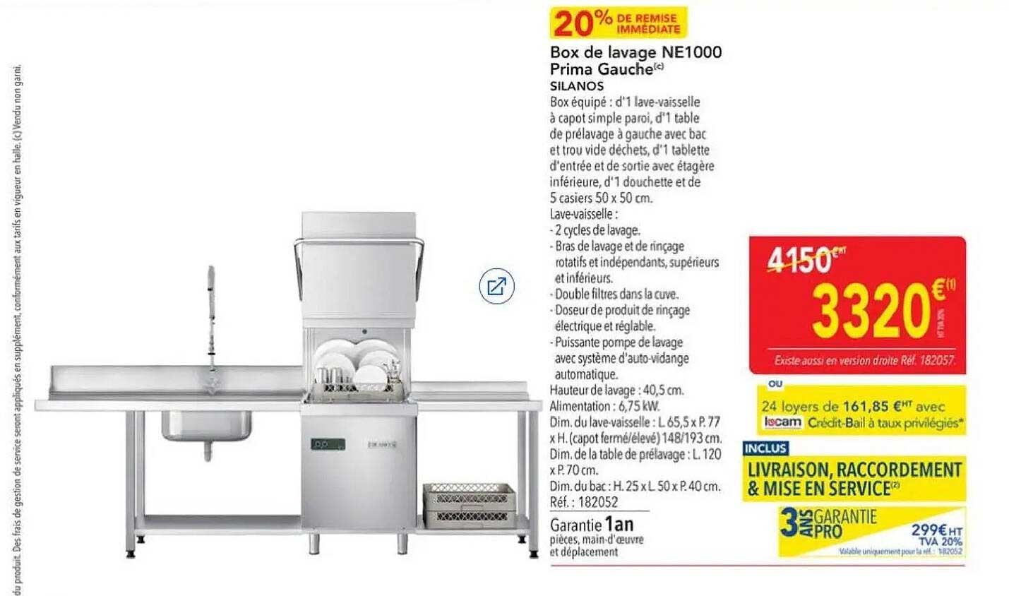 Box de lavage NE1000 Prima Gauche