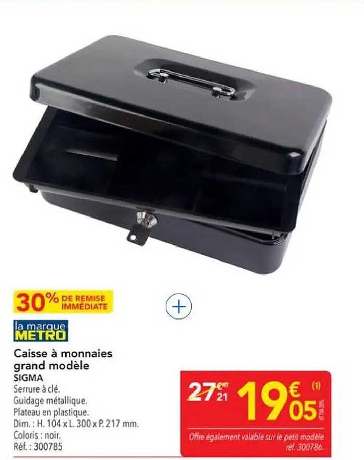 Caisse à monnaies grand modèle SIGMA