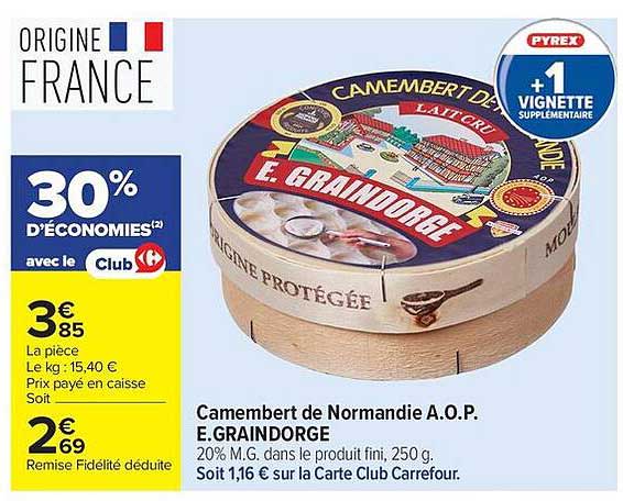 Camembert de Normandie A.O.P. E.GRAINDORGE