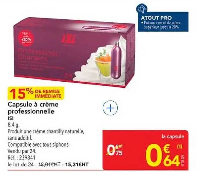 Capsule à crème professionnelle ISI