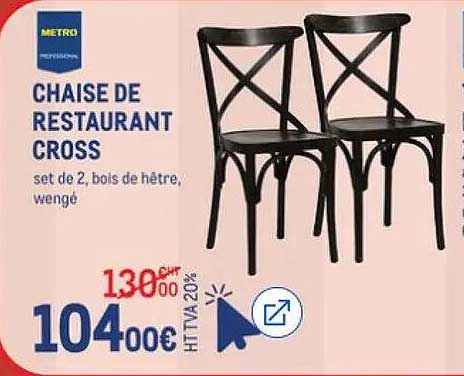 CHAISE DE RESTAURANT CROSS