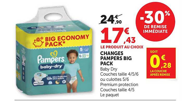 CHANGES PAMPERS BIG PACK