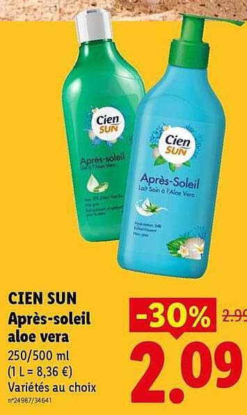 CIEN SUN Après-soleil aloe vera
