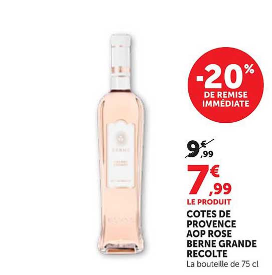 COTES DE PROVENCE AOP ROSE BERNE GRANDE RECOLTE