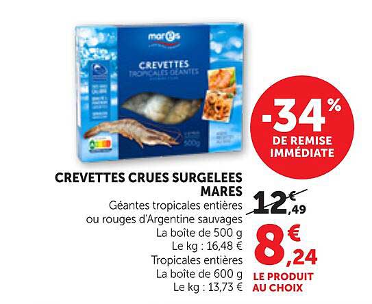 CREVETTES CRUES SURGELEES MARES