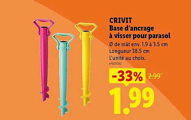 CRIVIT Base d’ancrage à visser pour parasol