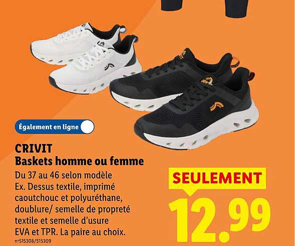 CRIVIT Baskets homme ou femme