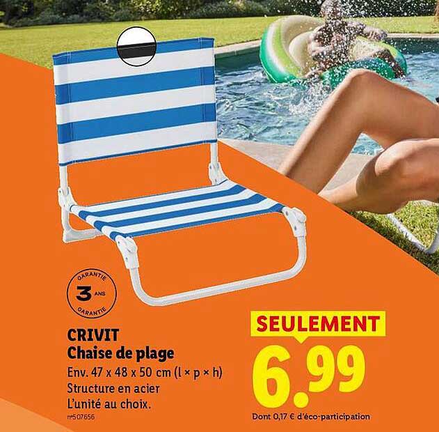 CRIVIT Chaise de plage