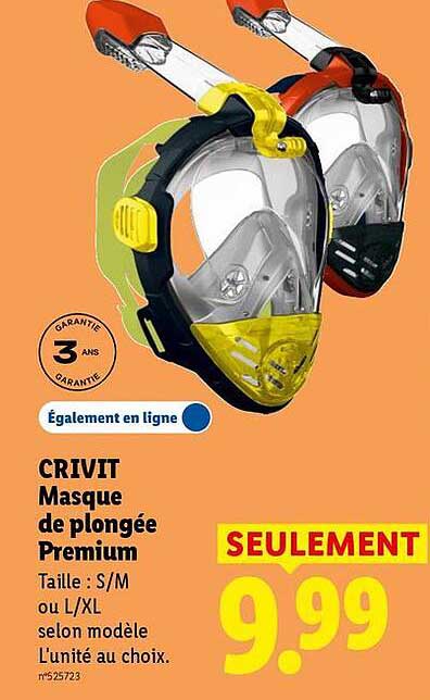 CRIVIT Masque de plongée Premium
