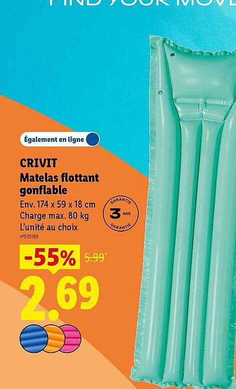 CRIVIT Matelas flottant gonflable