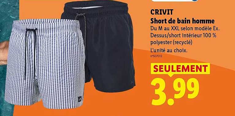 CRIVIT Short de bain homme