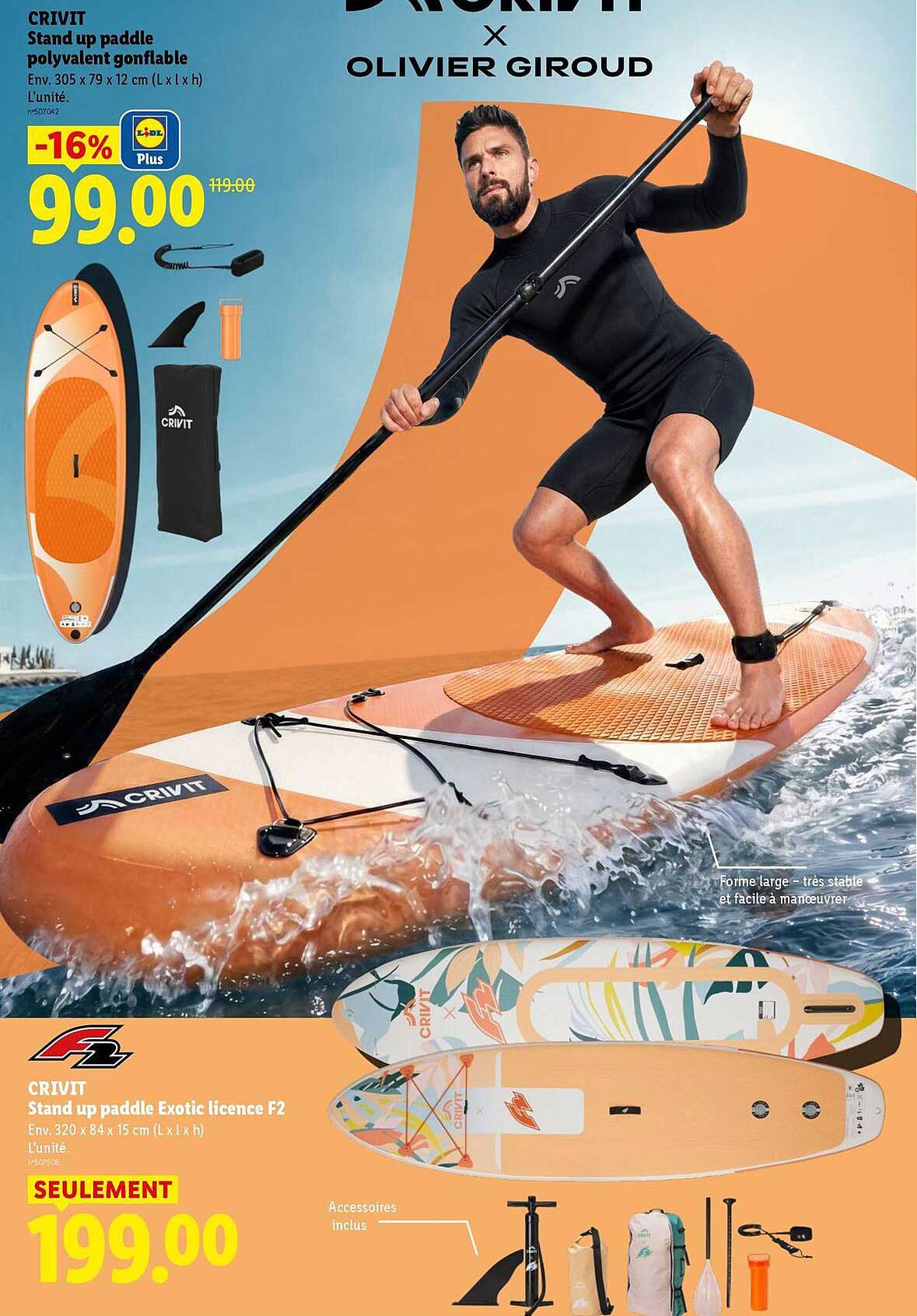 CRIVIT Stand up paddle polyvalent gonflable