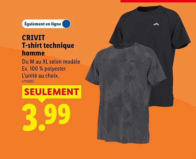 CRIVIT T-shirt technique homme