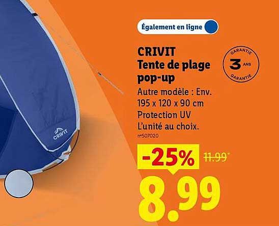 CRIVIT Tente de plage pop-up