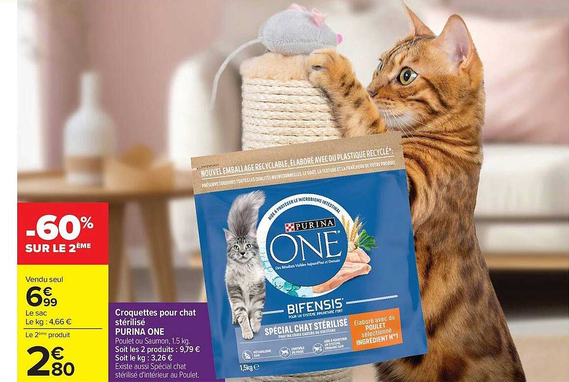 Croquettes pour chat stérilisé PURINA ONE