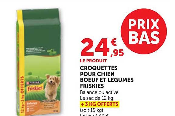 CROQUETTES POUR CHIEN BOEUF ET LEGUMES FRISKIES
