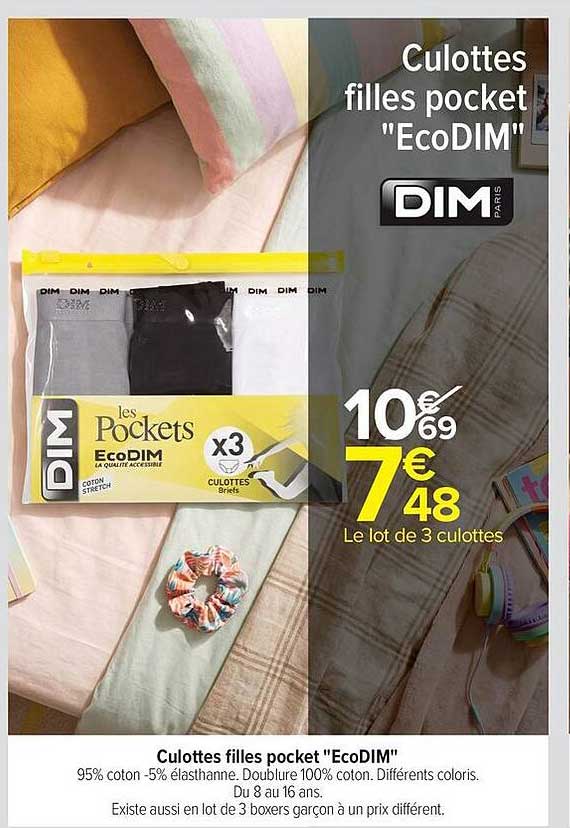Culottes filles pocket "EcoDIM"