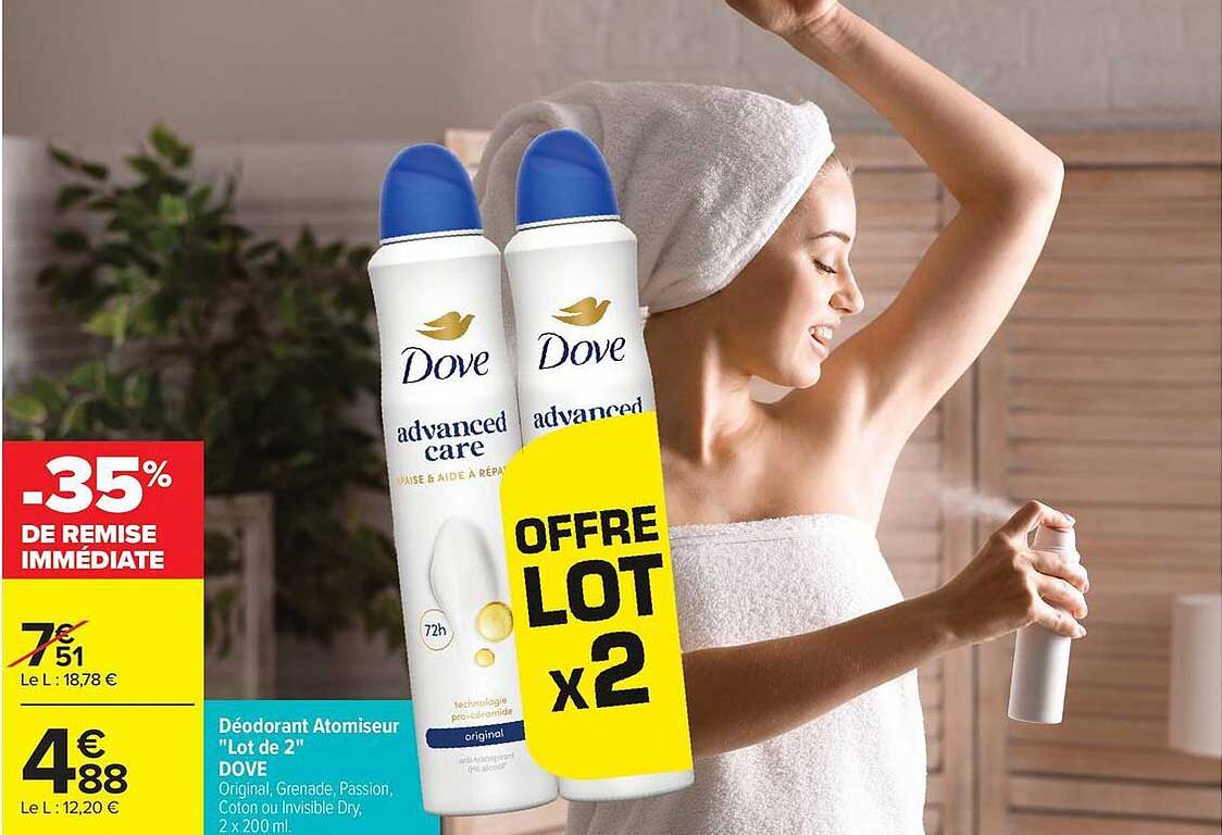 Désodorisant Atomiseur "Lot de 2" DOVE