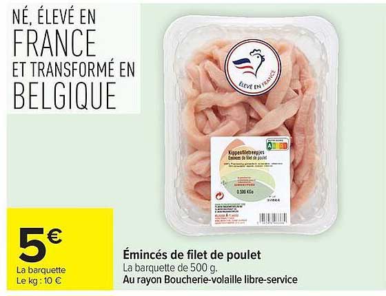 Émincés de filet de poulet