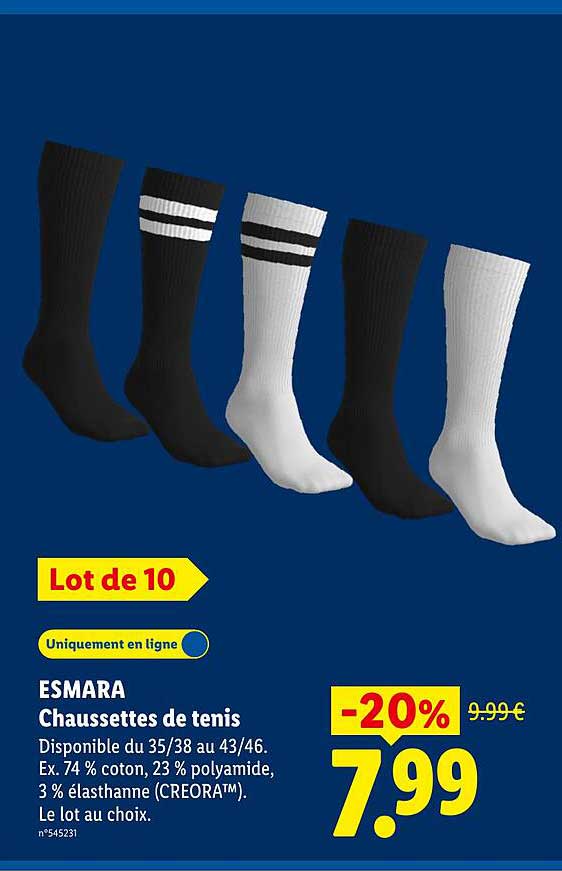 ESMARA Chaussettes de tenis