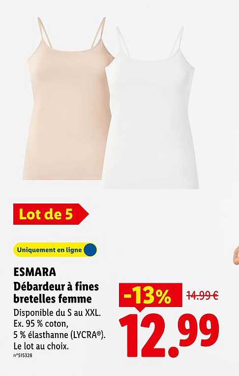ESMARA Débardeur à fines bretelles femme