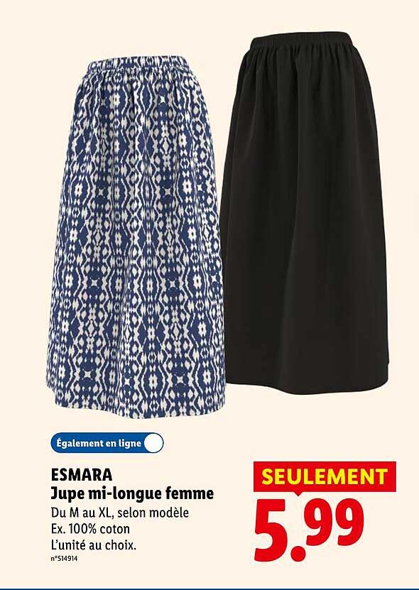 ESMARA Jupe mi-longue femme