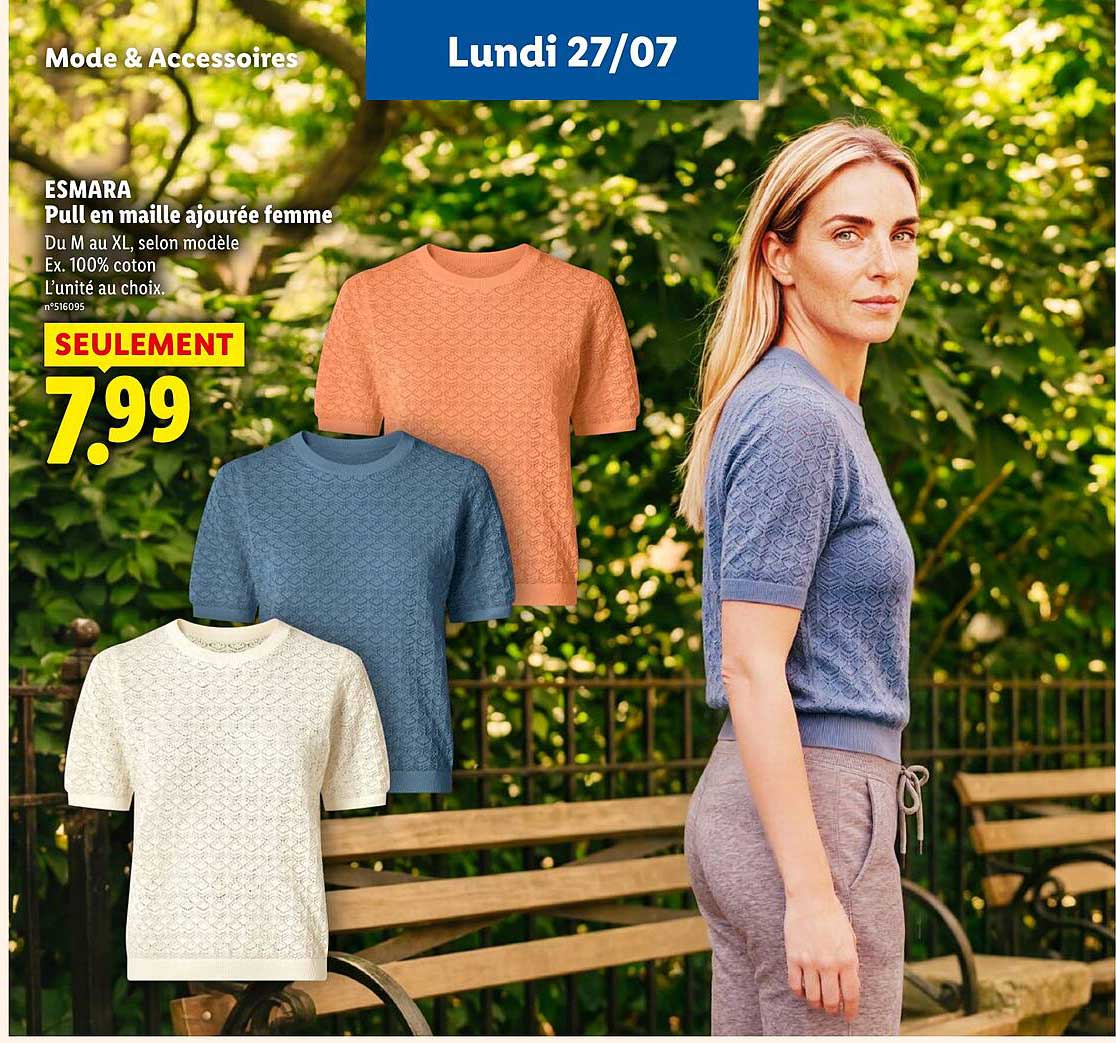 ESMARA Pull en maille ajourée femme