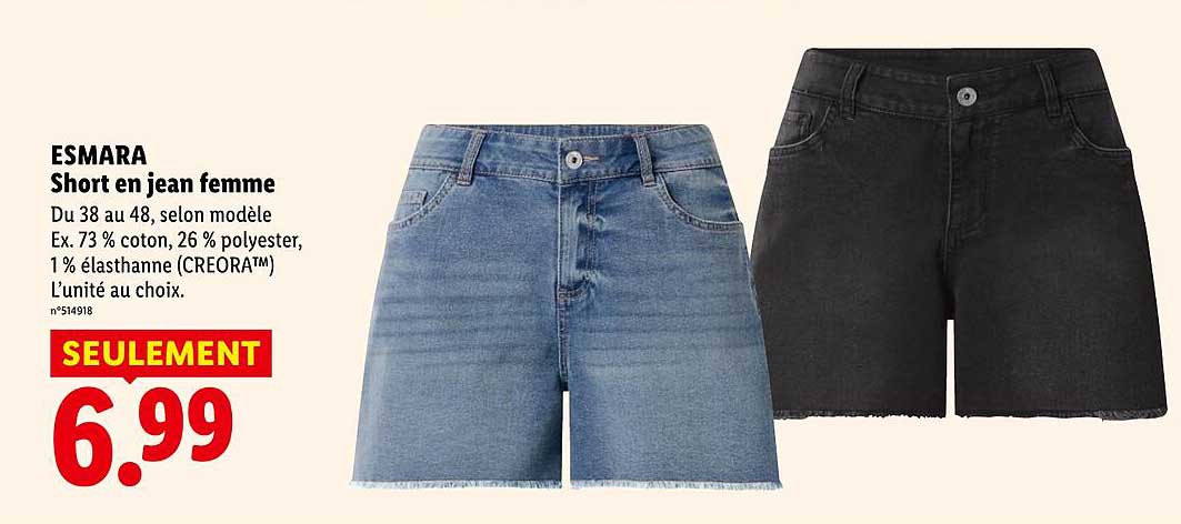 ESMARA. Short en jean femme