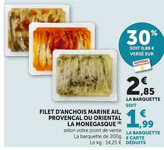 FILET D'ANCHOIS MARINE AIL, PROVENCAL OU ORIENTAL LA MONEGASQUE (4)