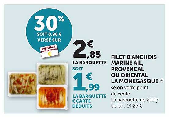 FILET D'ANCHOIS MARINE AIL, PROVENCAL OU ORIENTAL LA MONEGASQUE (4)