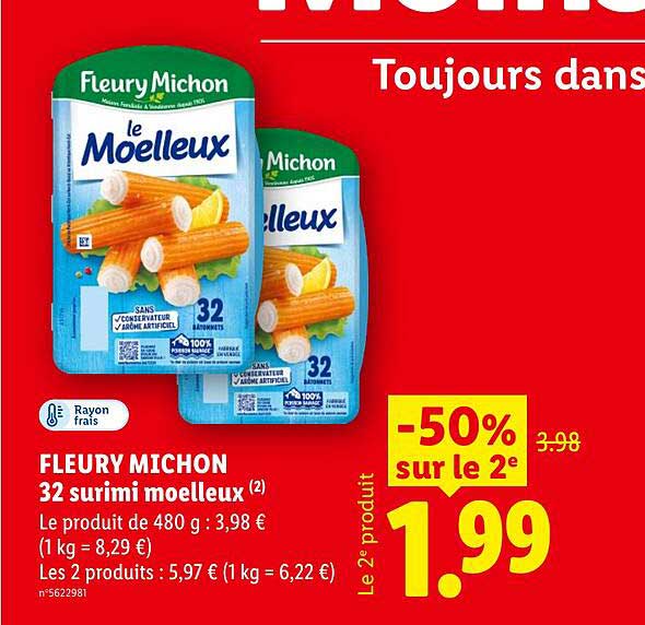 FLEURY MICHON 32 surimi moelleux