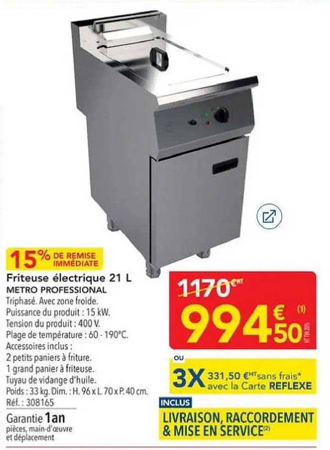 Friteuse électrique 21 L METRO PROFESSIONAL