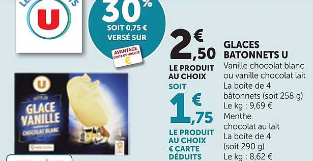 GLACES BATONNETS U