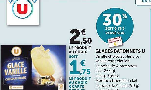 GLACES BATONNETS U