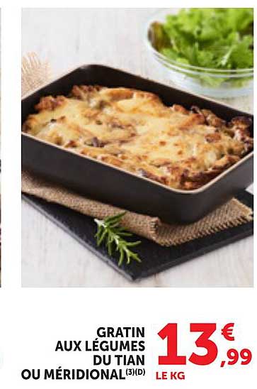 GRATIN AUX LÉGUMES DU TIAN OU MÉRIDIONAL(3)(D)