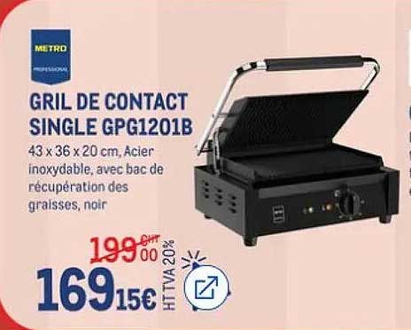 GRIL DE CONTACT SINGLE GPG1201B