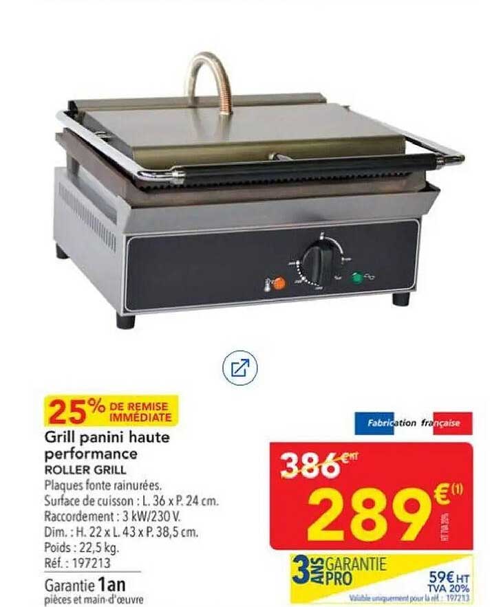 Grill panini haute performance ROLLER GRILL