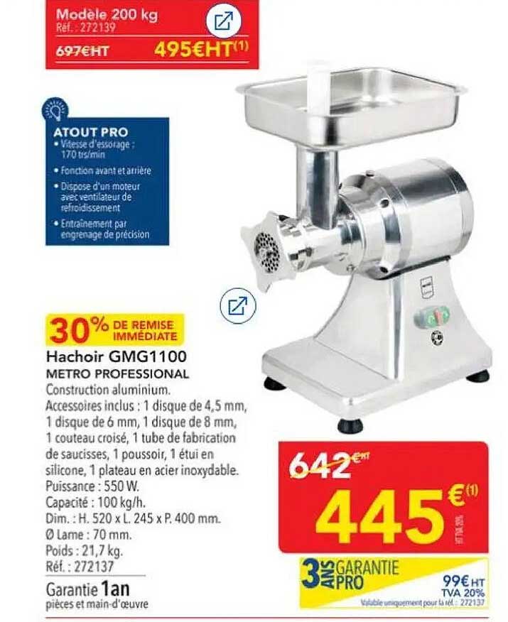 Hachoir GMG1100 METRO PROFESSIONAL