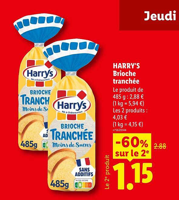 HARRY'S Brioche tranchée