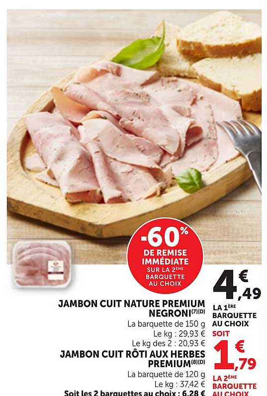 JAMBON CUIT NATURE PREMIUM NEGRONI
