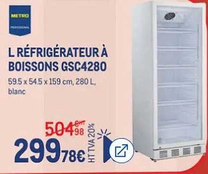 L RÉFRIGÉRATEUR À BOISSONS GSC4280