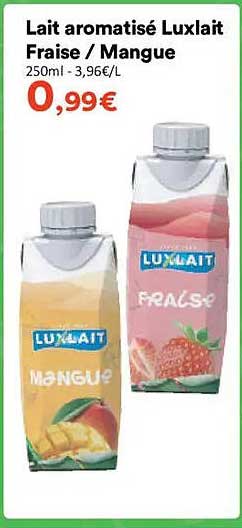 Lait aromatisé Luxlait Fraise / Mangue