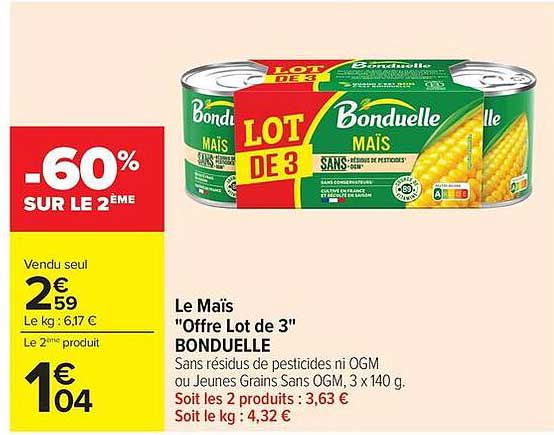 Le Maïs "Offre Lot de 3" BONDUELLE