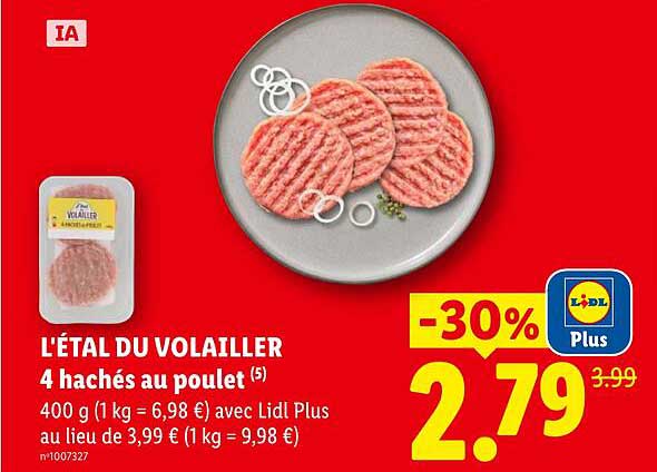 L'ÉTAL DU VOLAILLER 4 hachés au poulet