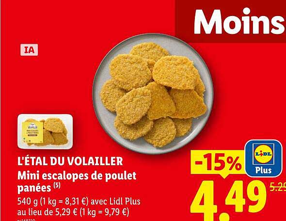 L'ÉTAL DU VOLAILLER Mini escalopes de poulet panées