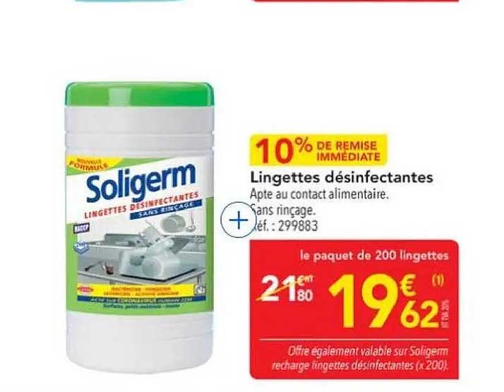 Lingettes désinfectantes
